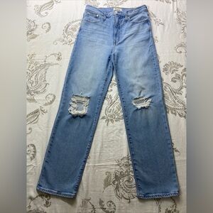 Madewell The‎ Perfect Vintage
Straight Jeans Womens 29 Blue High
Rise Distressed